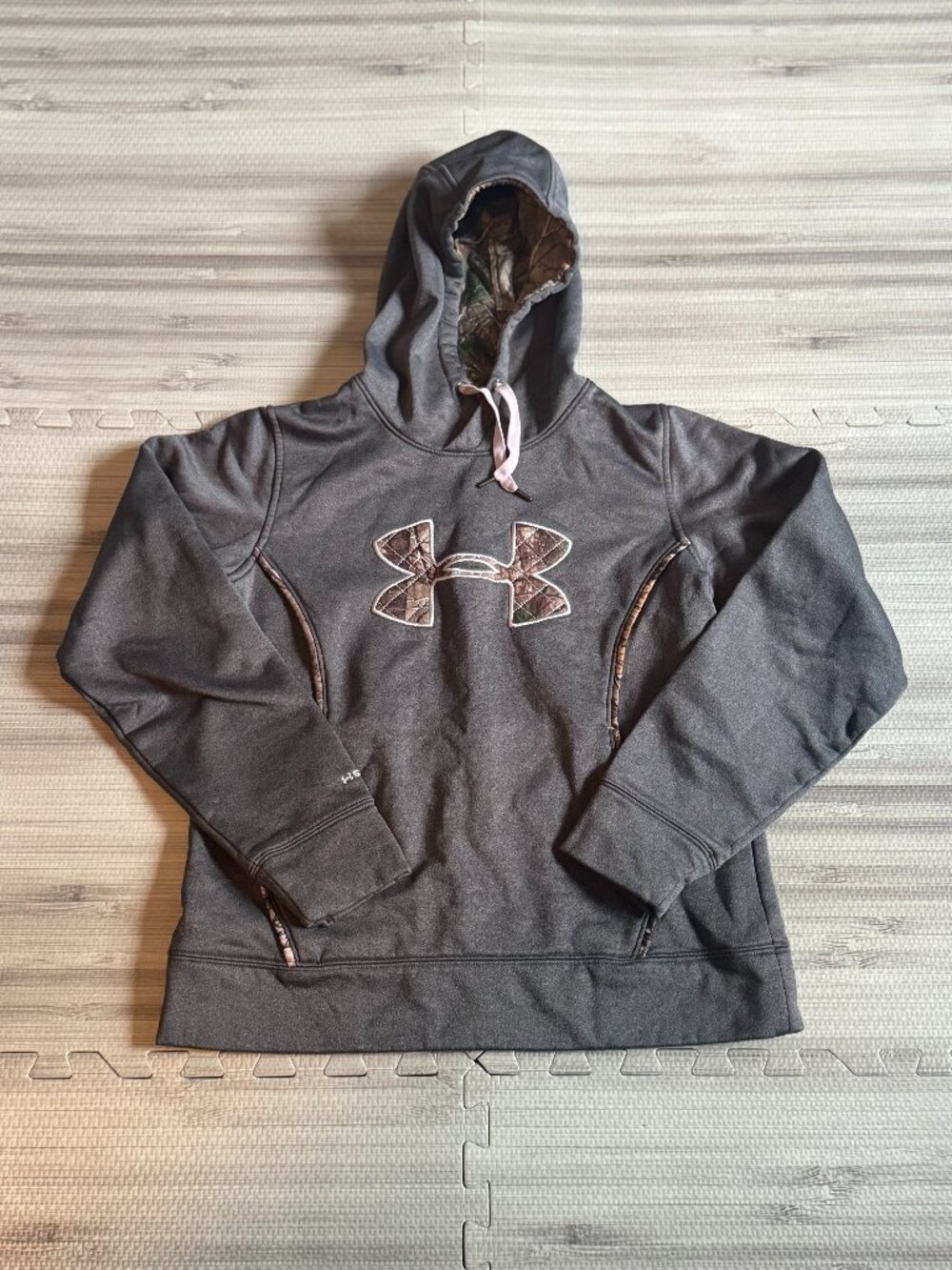 Under Armour Storm1 Women’s Charcoal Grey Camo Logo Hoodie